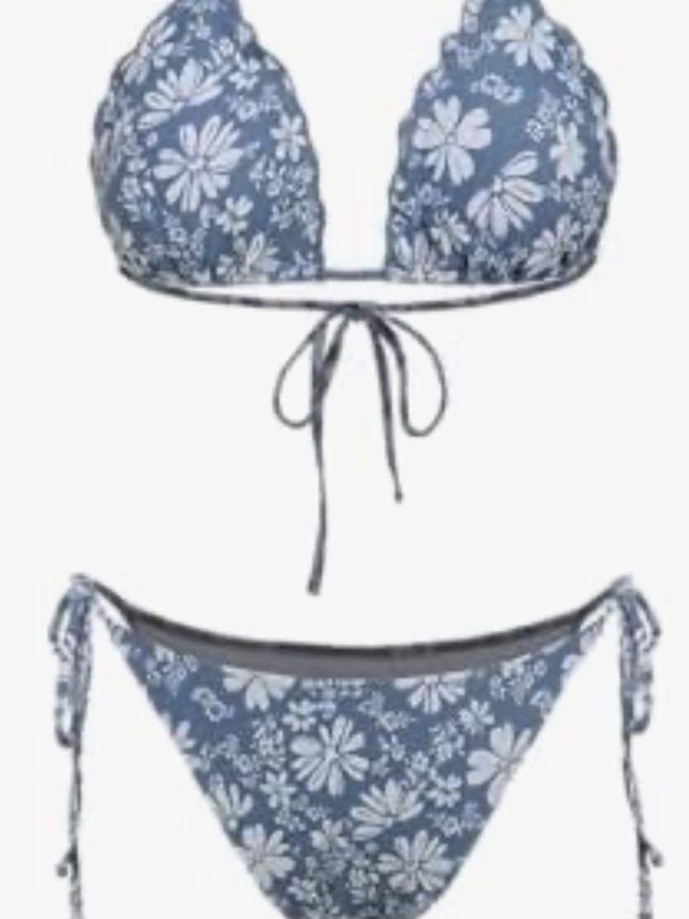 Cider Bikini NEW Floral Tie Top & Bottom boho large